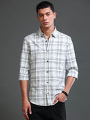 Men's Premium Oxford White Checks Shirt