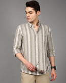 Men Comfort Fit Vertical Striped Casual Shirt