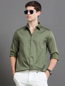 Men Satin Slim Fit Shirt