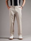 Men Tailored Straight Fit Low-Rise Trousers