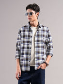 Men Smart Slim Fit Checked Casual Shirt