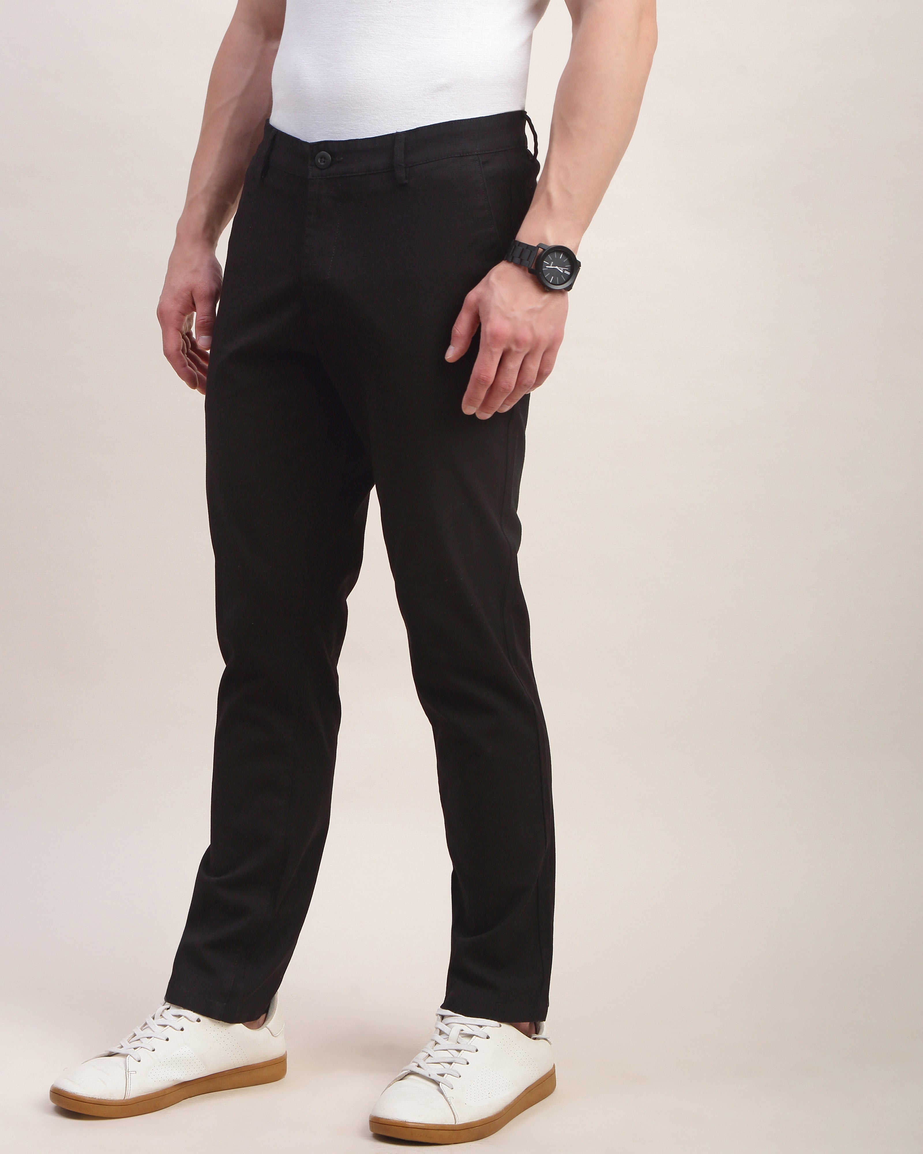 Men Comfort Slim Fit Low-Rise Chinos