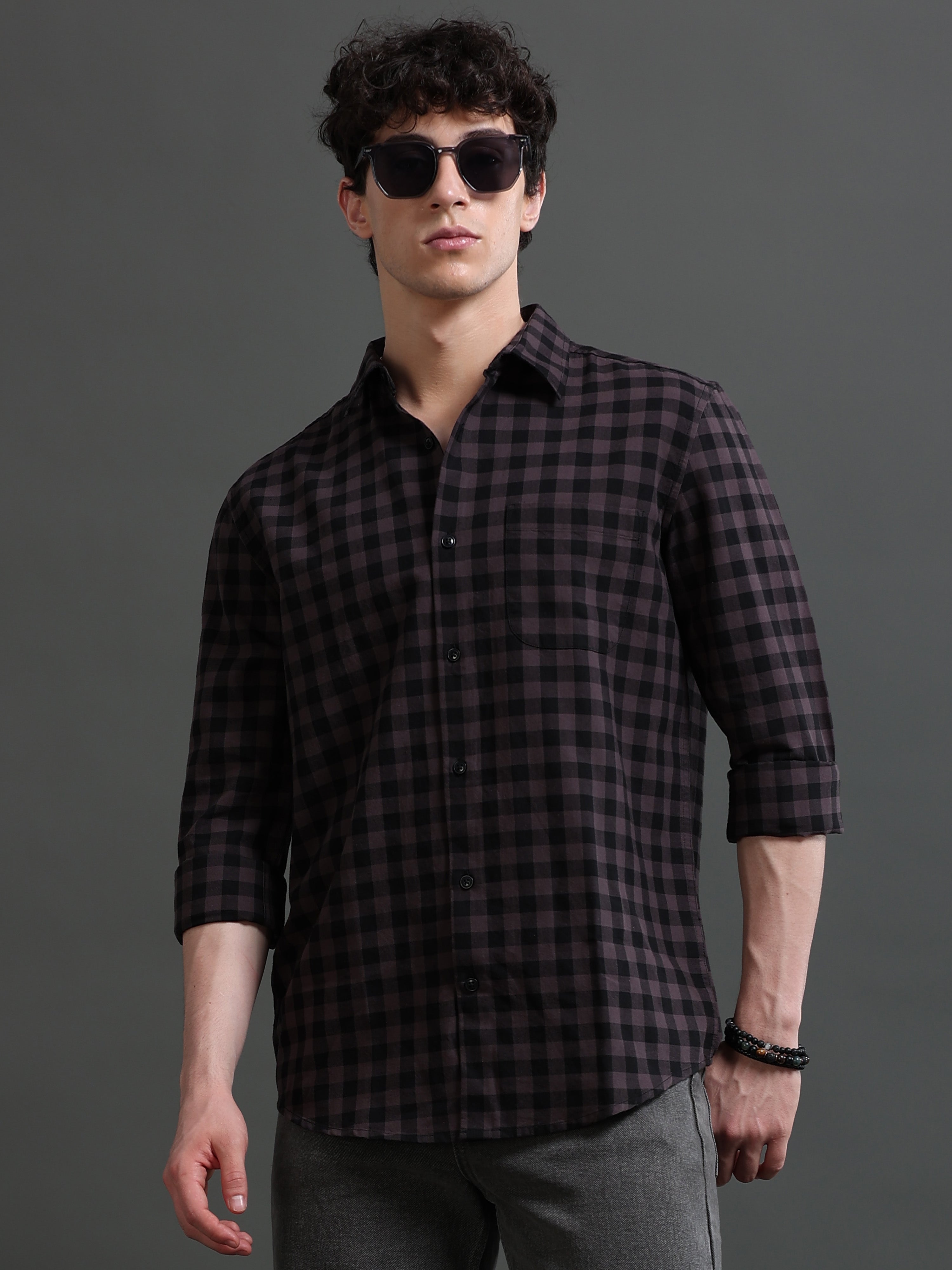 Men Smart Slim Fit Gingham Checks Checked Casual Shirt