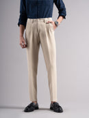 Men Low-Rise Relaxed Fit Stretchable Pleated Chinos