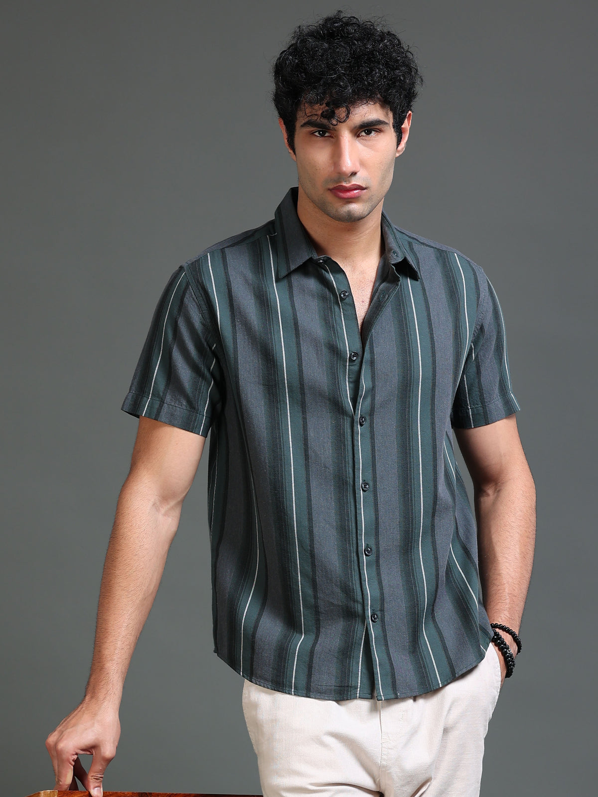 Men's Melange Twill Stripes Shirt