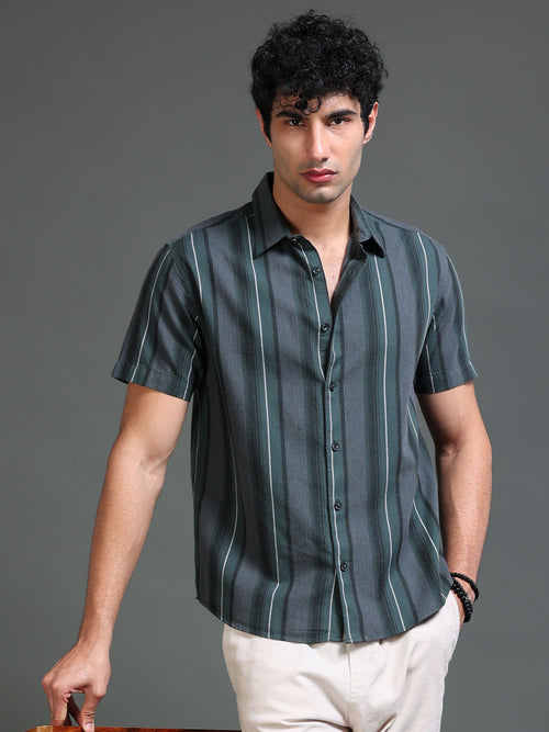 Men's Melange Twill Stripes Shirt