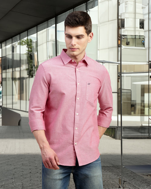 Men Slim Fit Oxford Cotton Casual Shirt