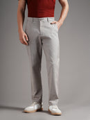 Men Tailored Straight Fit Low-Rise Trousers