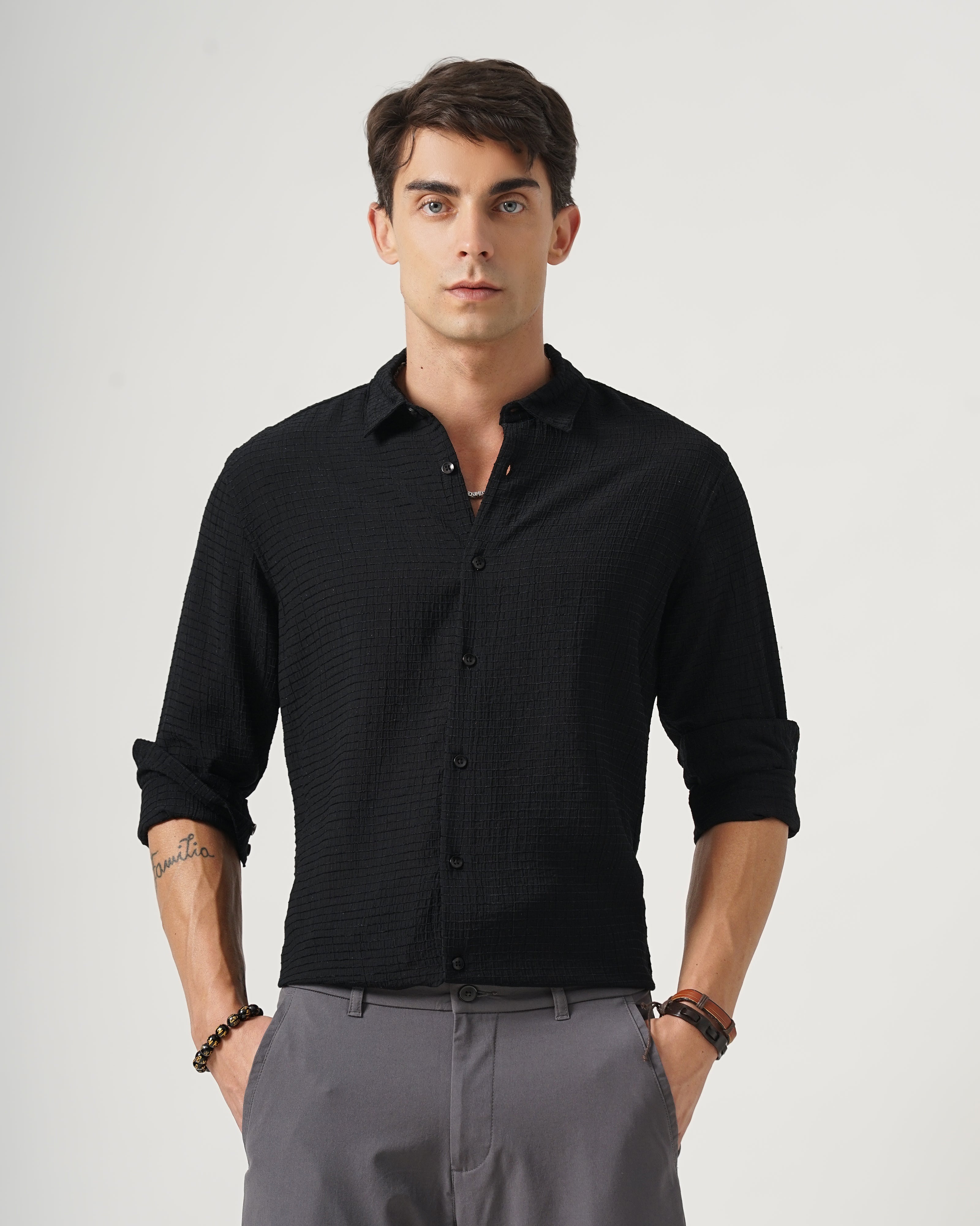 men's Self Design Shirt