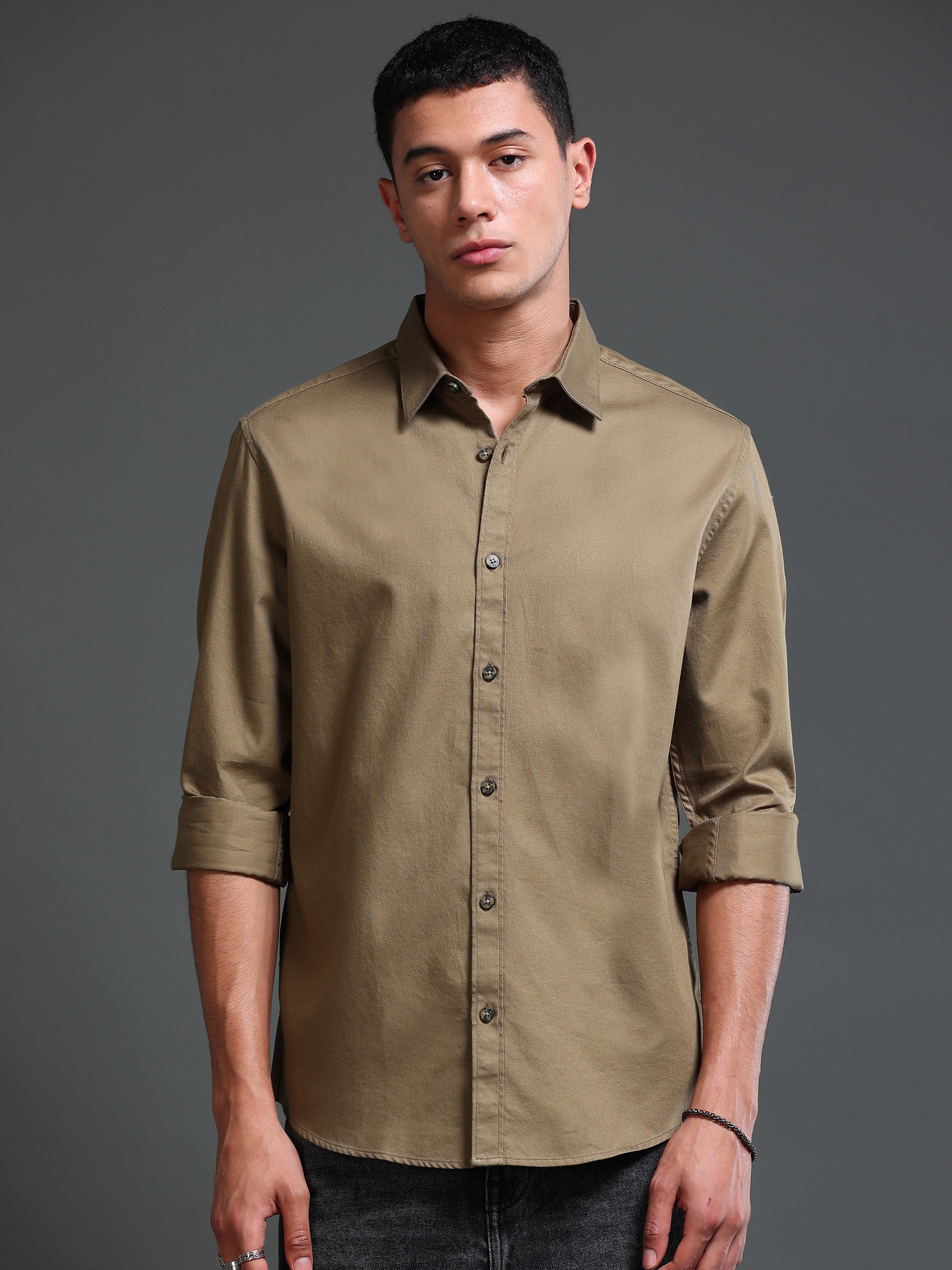 Men's Premium Twill Solid Shirt