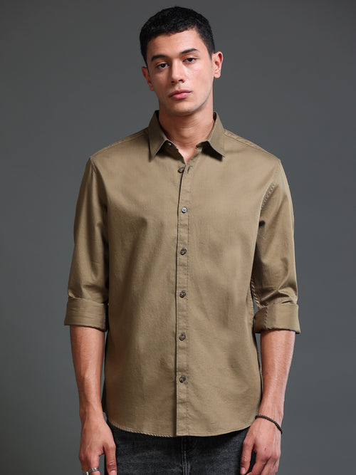 Men's Premium Twill Solid Shirt