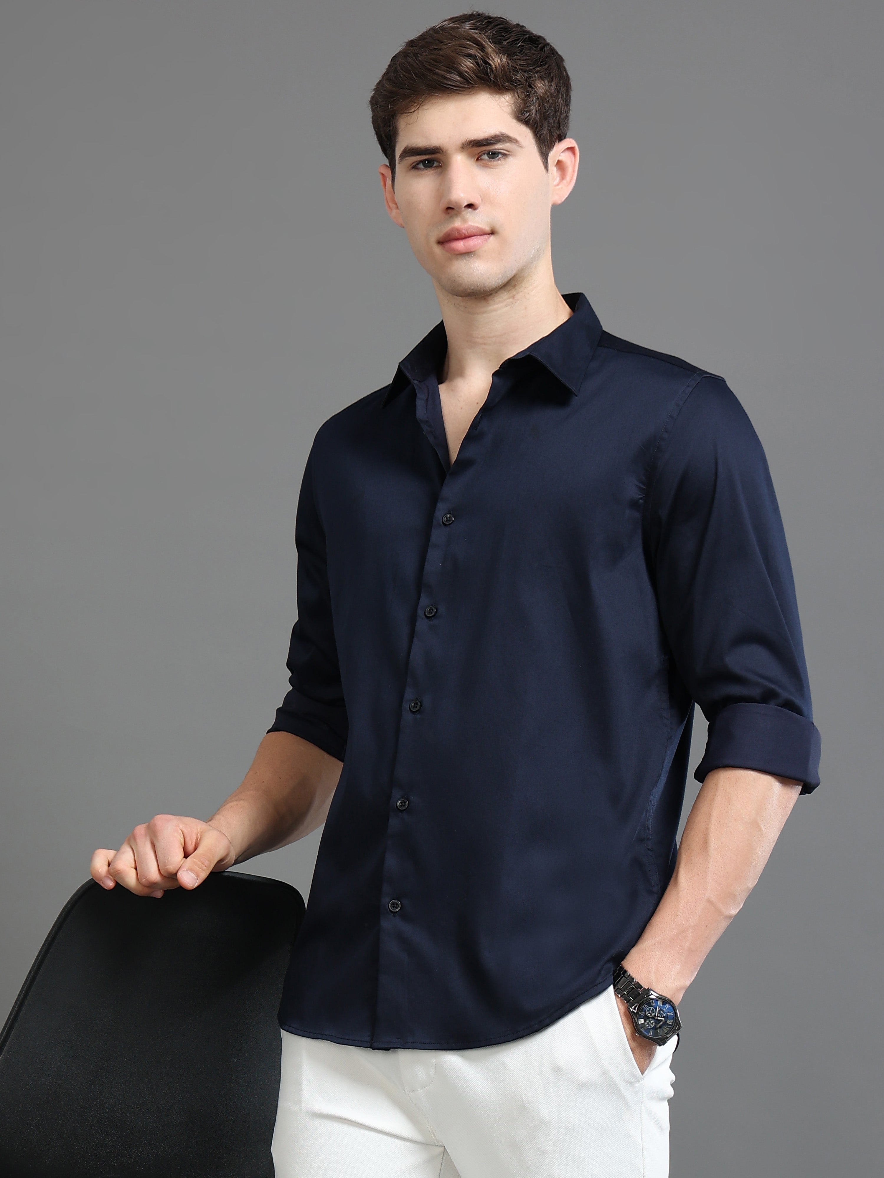 Men Satin Slim Fit Shirt