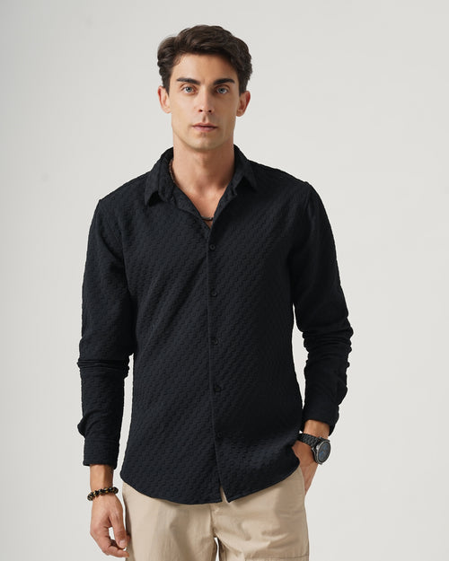 men's self design shirt