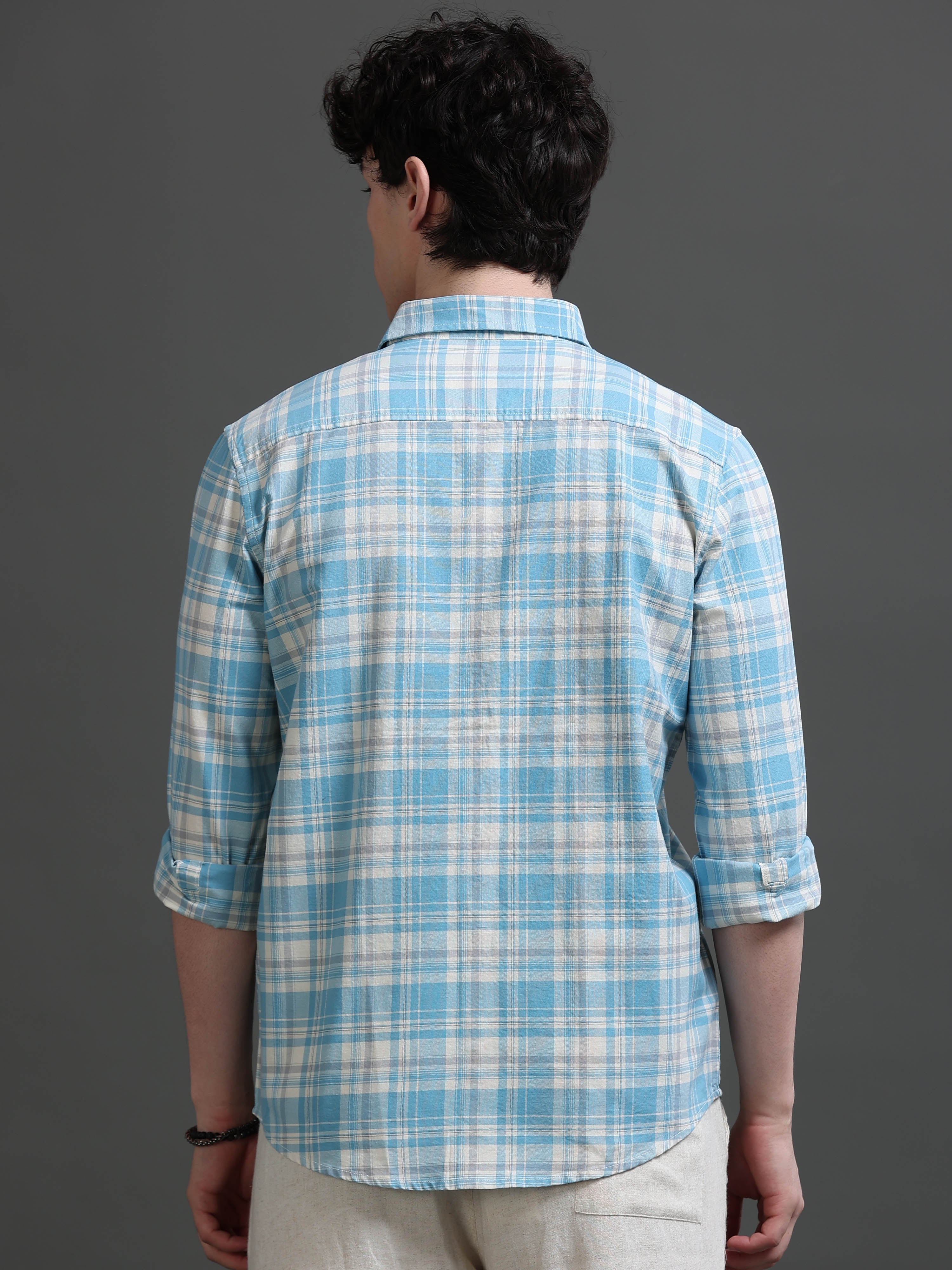 Men Smart Slim Fit Checked Casual Shirt