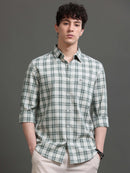Men Smart Slim Fit Checked Casual Shirt