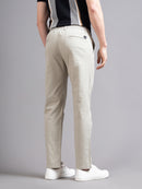 Men Smart Stripped Ankel Fit Low-Rise Chinos Trousers
