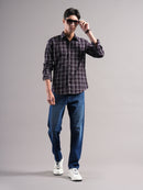Men Smart Slim Fit Tartan Checks Checked Casual Shirt