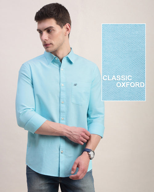 Men Slim Fit Oxford Cotton Casual Shirt