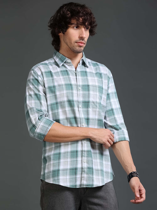 Men's Mellange Twill Checks Shirt