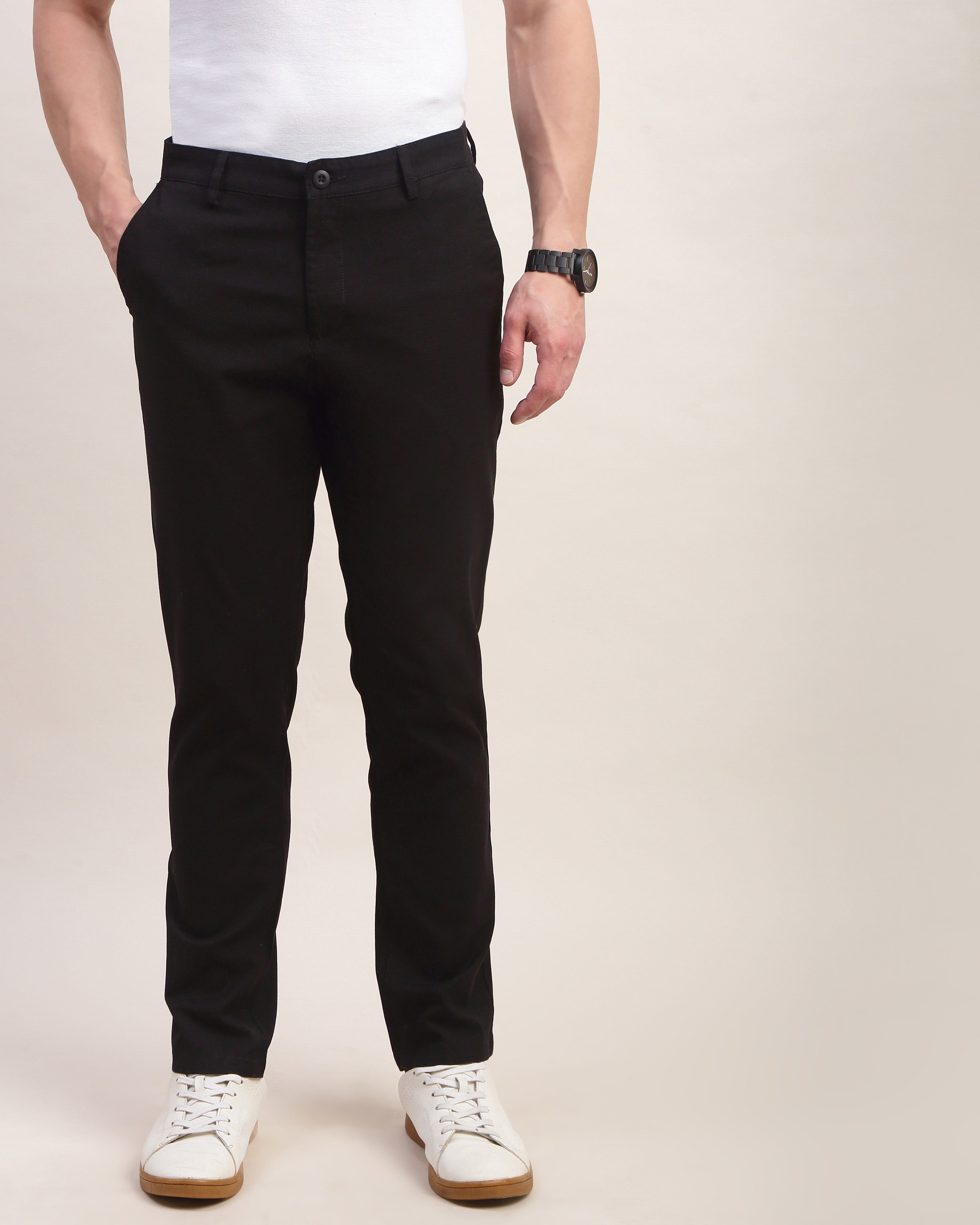 Men Comfort Slim Fit Low-Rise Chinos