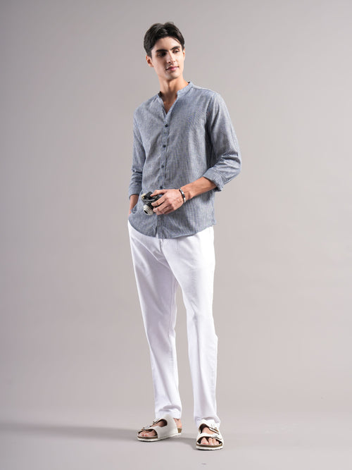 Men Smart Slim Fit Striped Casual Shirt