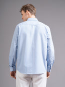 Men Smart Fit Vertical Striped Button-Down Collar Cotton Casual Shirt