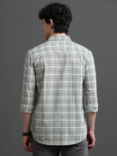 Men Smart Slim Fit Checked Casual Shirt