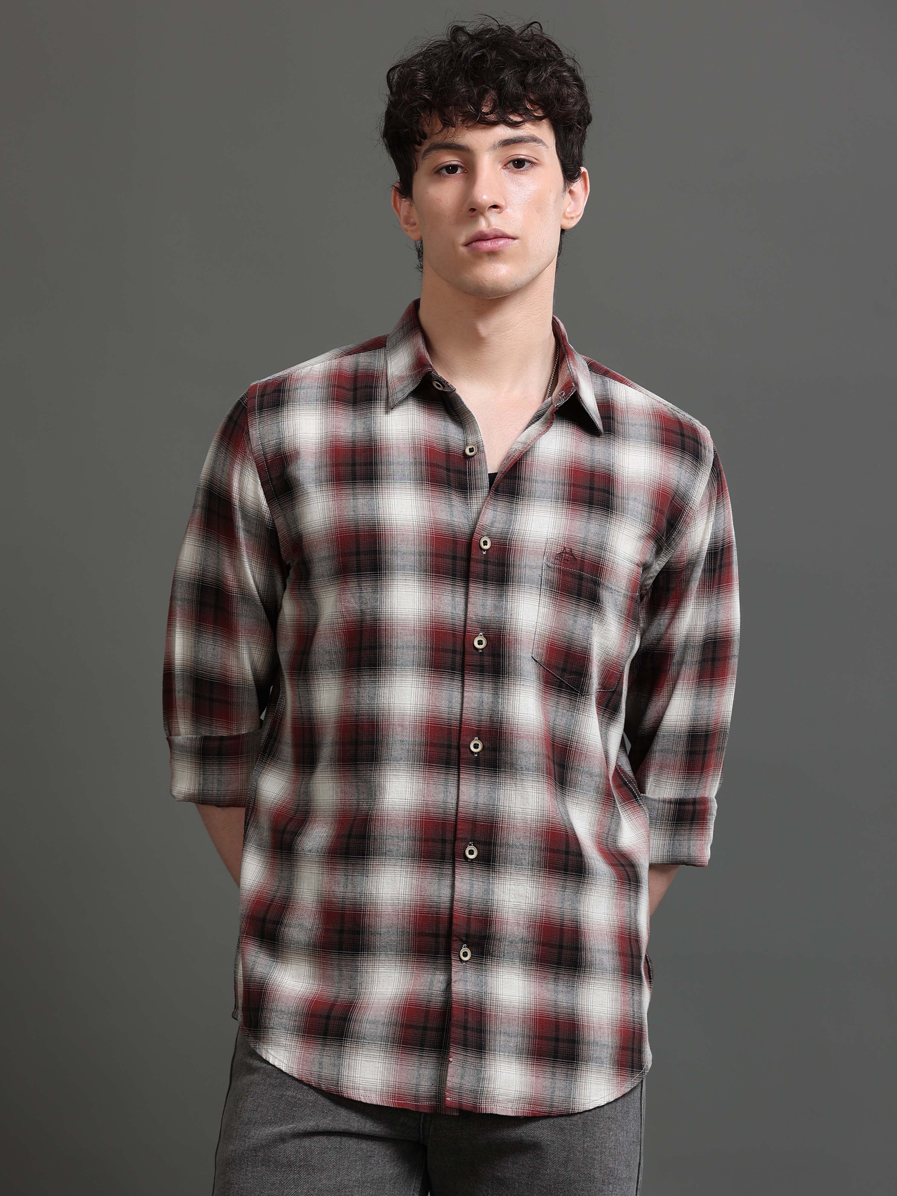 Men Smart Slim Fit Tartan Checks Checked Casual Shirt
