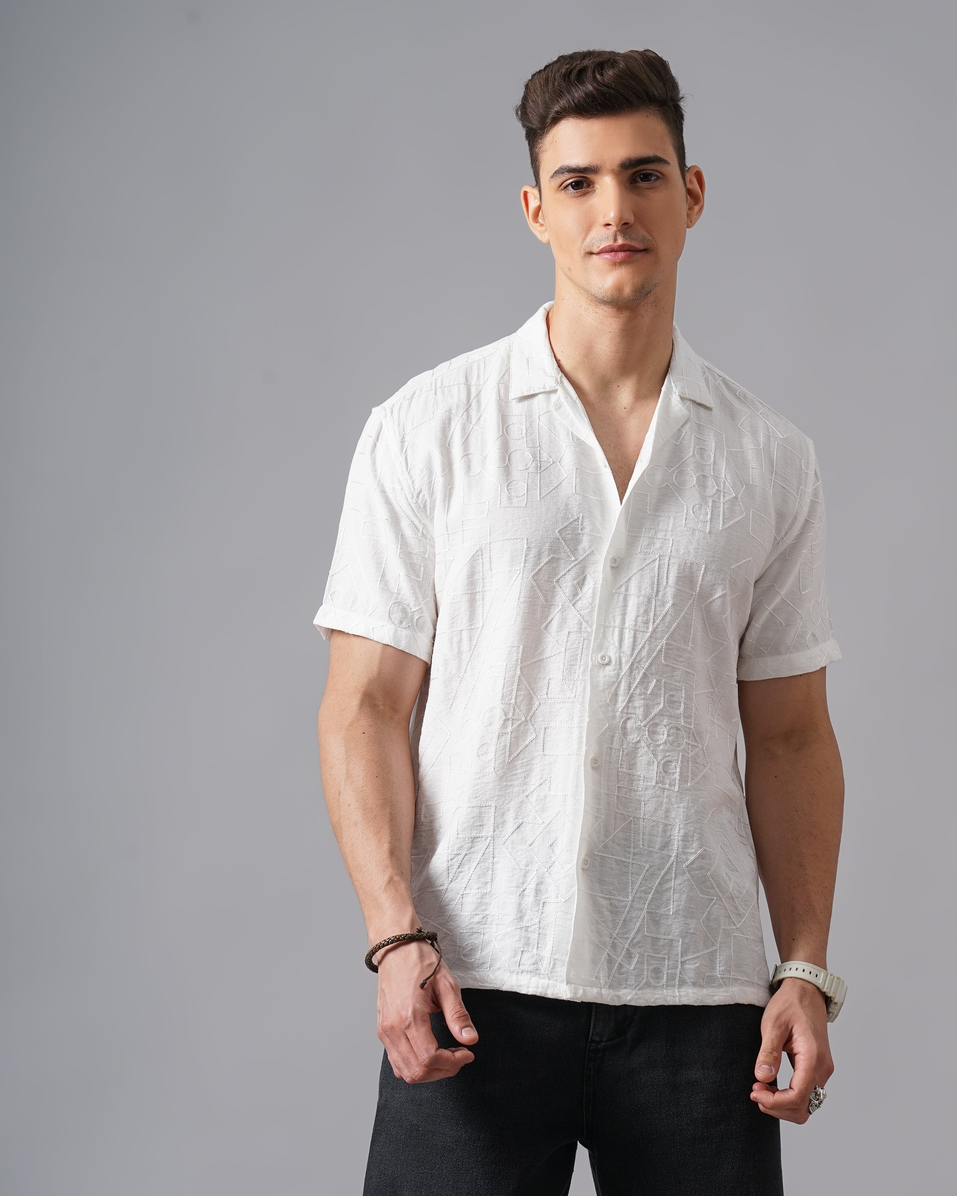MEN'S SELF DESIGN SHIRT