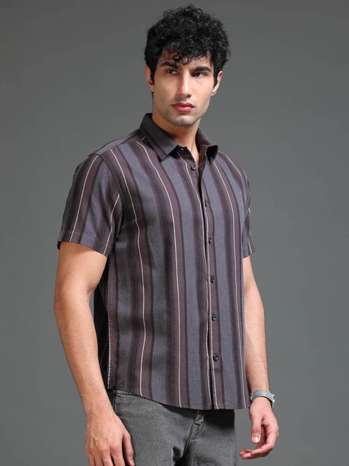 Men's Melange Twill Stripes Shirt
