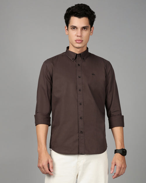 Smart Slim Fit Spread Collar Cotton Casual Shirt