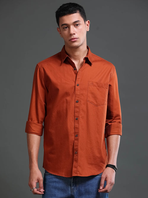 Men's Premium Twill Solid Shirt