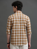 Men Smart Slim Fit Checked Casual Shirt