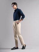 Men Low-Rise Relaxed Fit Stretchable Pleated Chinos