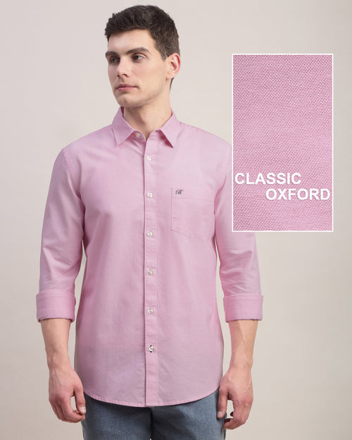 Men Slim Fit Oxford Cotton Casual Shirt