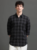 Men Smart Slim Fit Checked Casual Shirt
