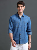 Men's Indigo Denim Slim Fit Shirt
