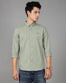 Men Smart Slim Fit Solid Button-Down Collar Cotton Casual Shirt