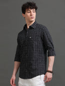 Men Smart Slim Fit Checked Casual Shirt