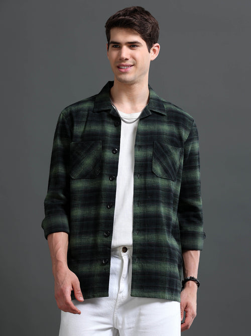 Men's Flannel Checked Slim Fit Shirt