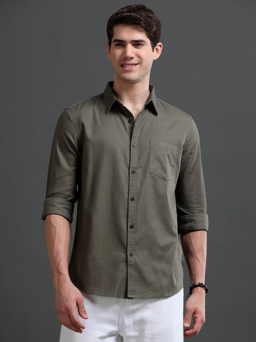 Men's Bird Eye Slim Fit  Dobby Shirt