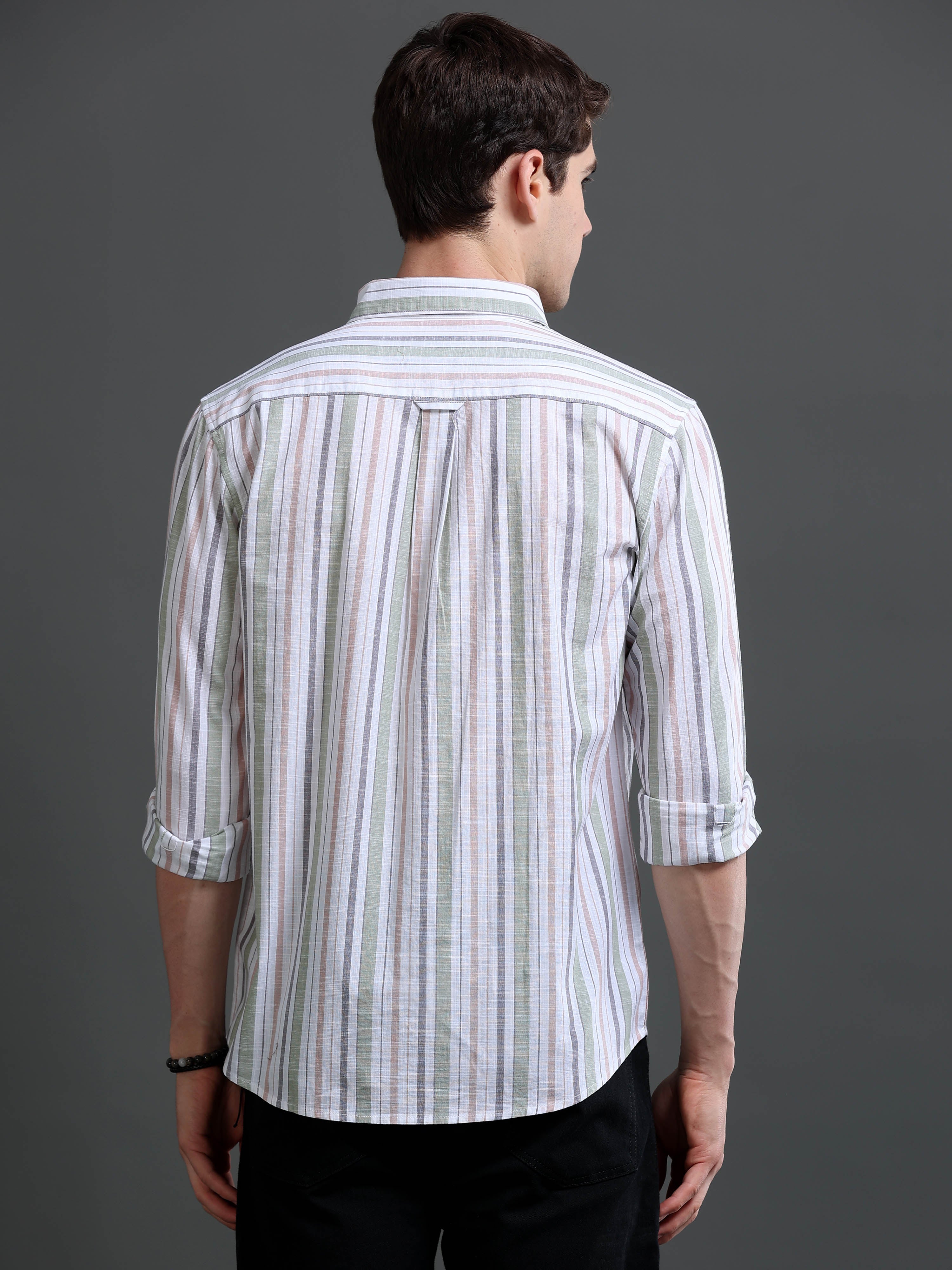Men's Slim Fit Stripes Shirt