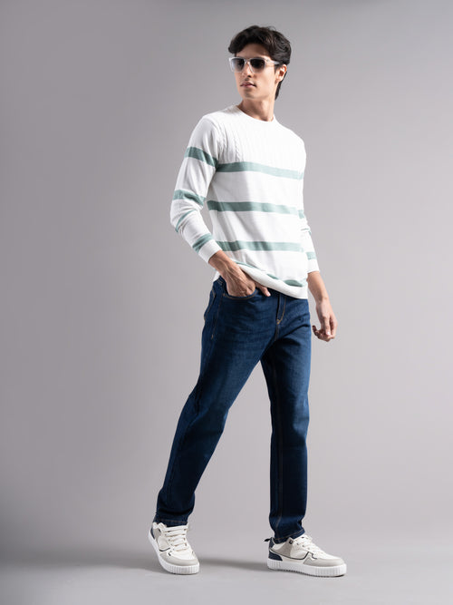 Men Smart Slim Fit Mid-Rise Light Fade Jeans