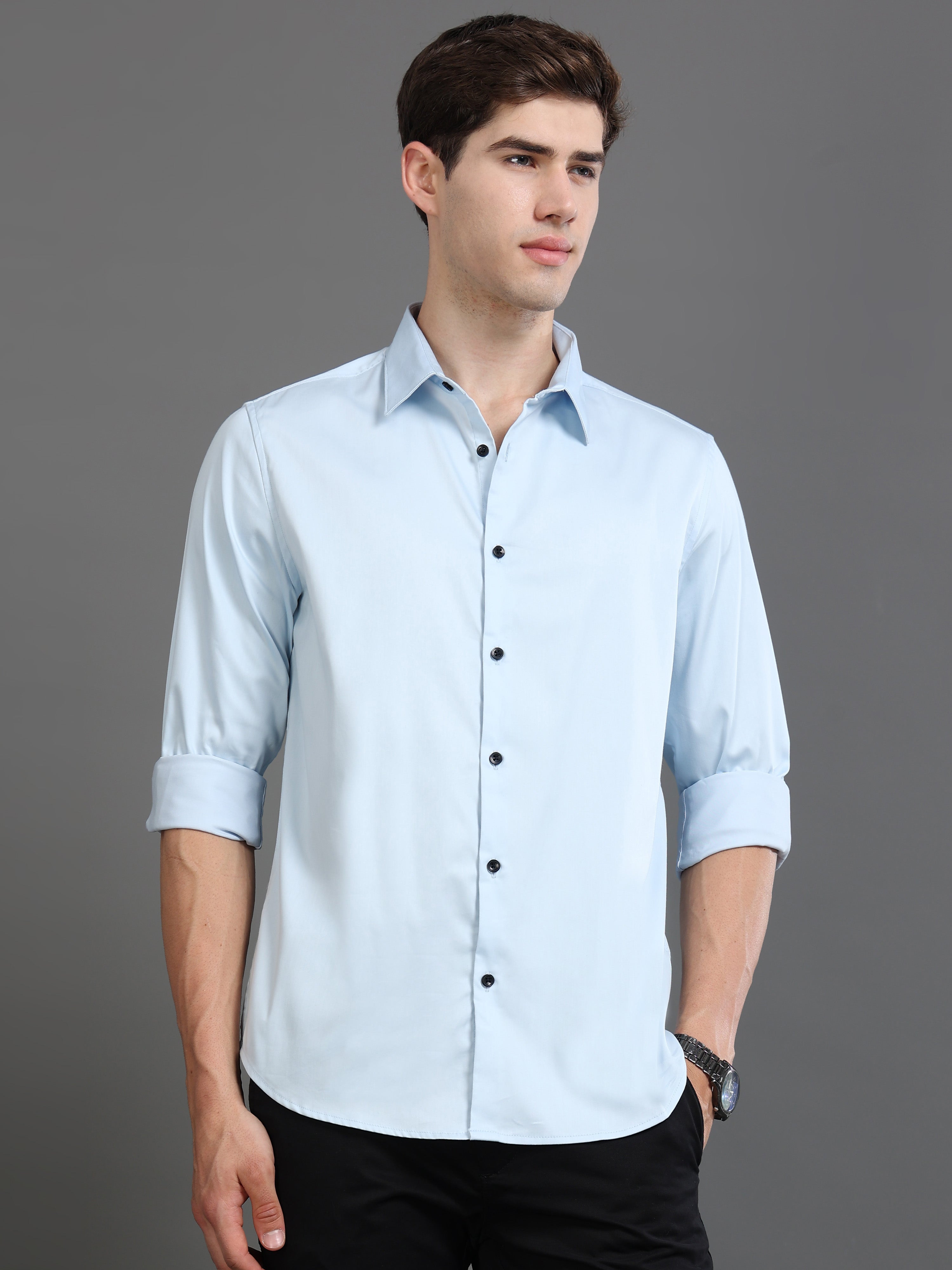 Men Satin Slim Fit Shirt