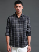 Men's Premium Oxford Checks Black Shirt