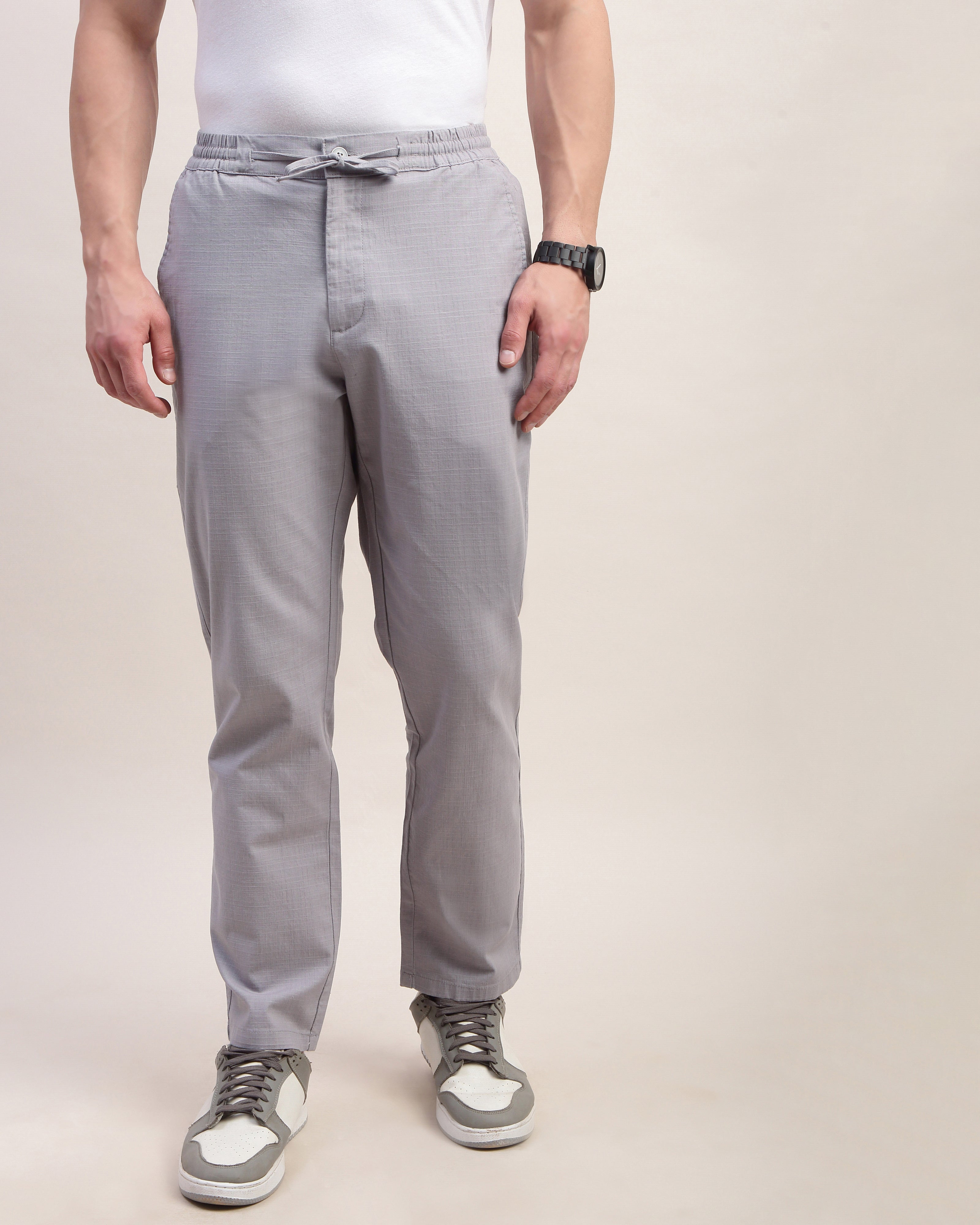 Men Comfort Straight Fit Low-Rise Chinos