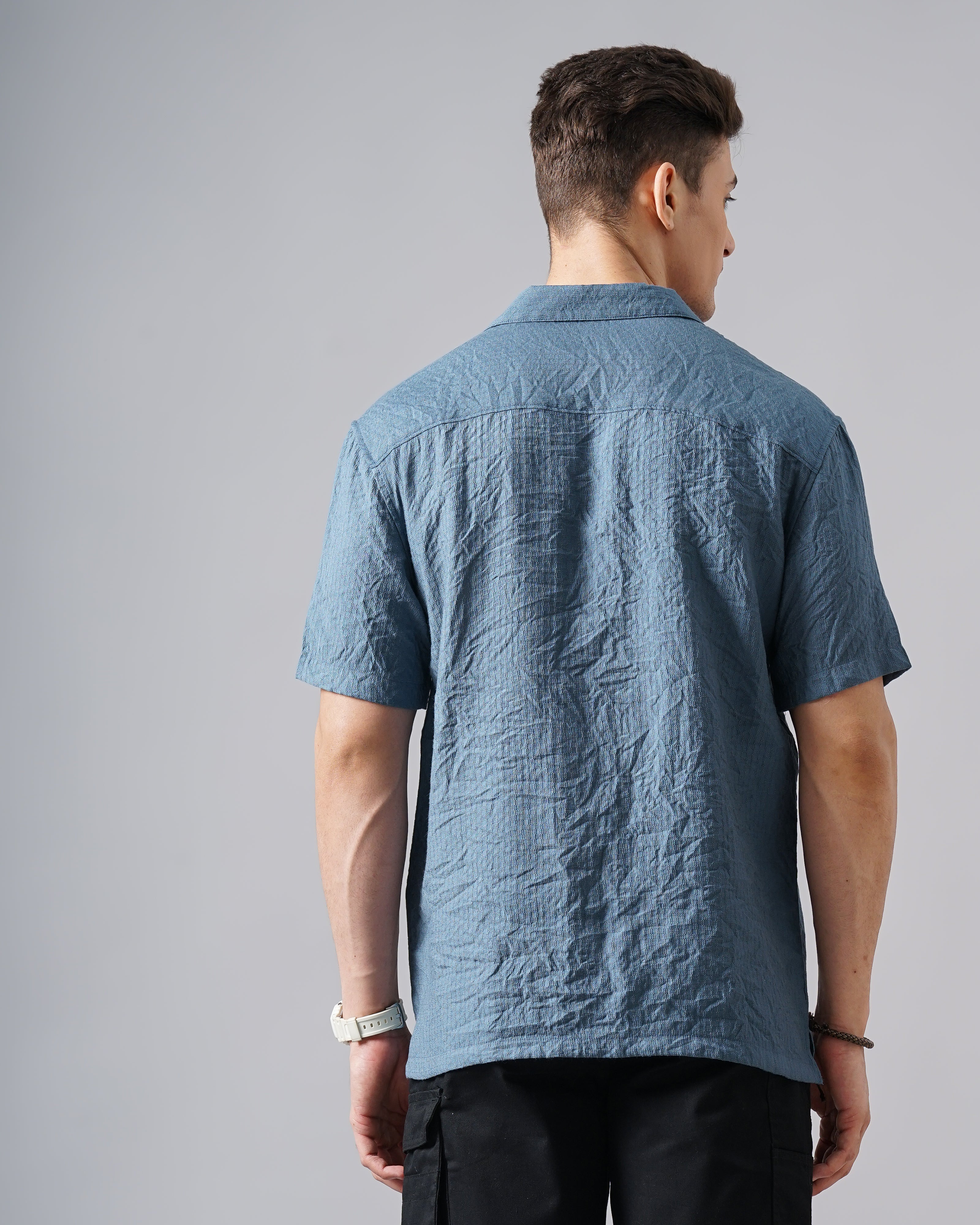 MEN'S Self Design SHIRT