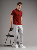 Men Tailored Straight Fit Low-Rise Trousers