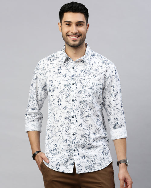 Men Standard Slim Fit Floral Opaque Printed Casual Shirt