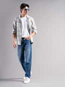 Men Smart Slim Fit Mid-Rise Light Fade Jeans